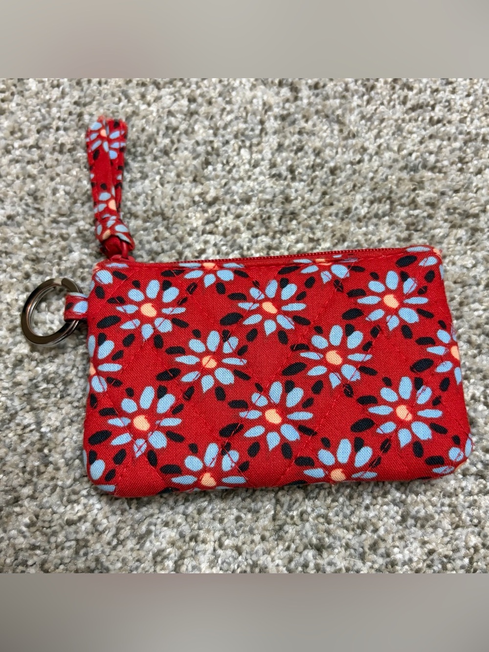 Vera Bradley Red Floral Quilted Wristlet